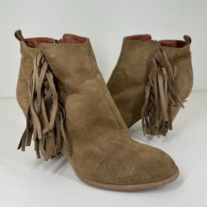 Qupid Tan Fringe Booties | 6.5